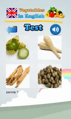 Vegetables in English Language android App screenshot 0