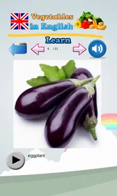 Vegetables in English Language android App screenshot 3